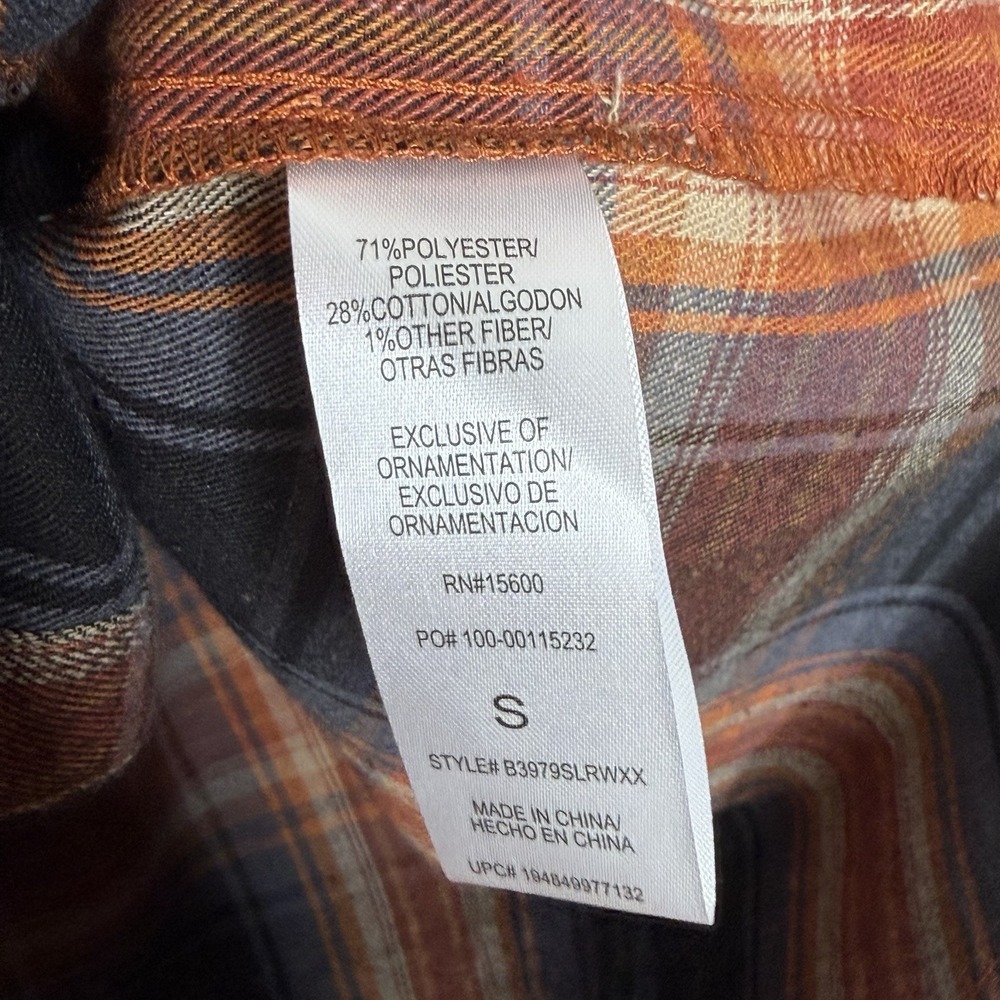 Democracy Plaid Flannel Shirt Womens Small Button Up Granola Girl Outdoor Earthy - Picture 8 of 9
